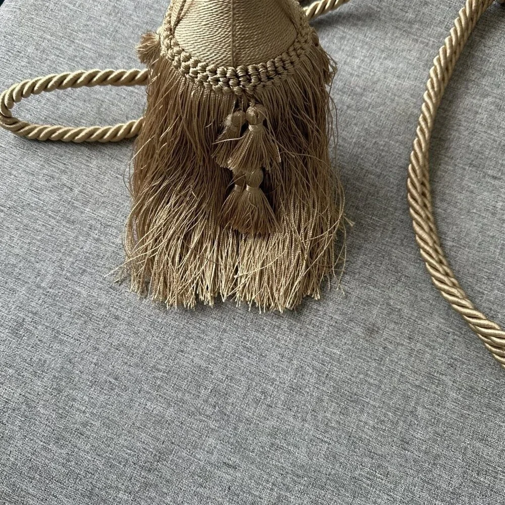 Set of 2 Curtain TiebackTASSEL Rope Cord Gold Thick